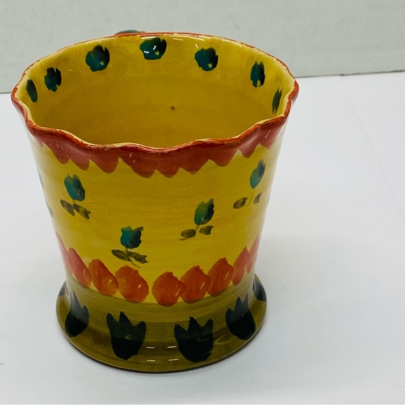 Neiman Marcus Pottery Oversized Mug/Coffee Cup Floral Made Italy French Country - Picture 2 of 11